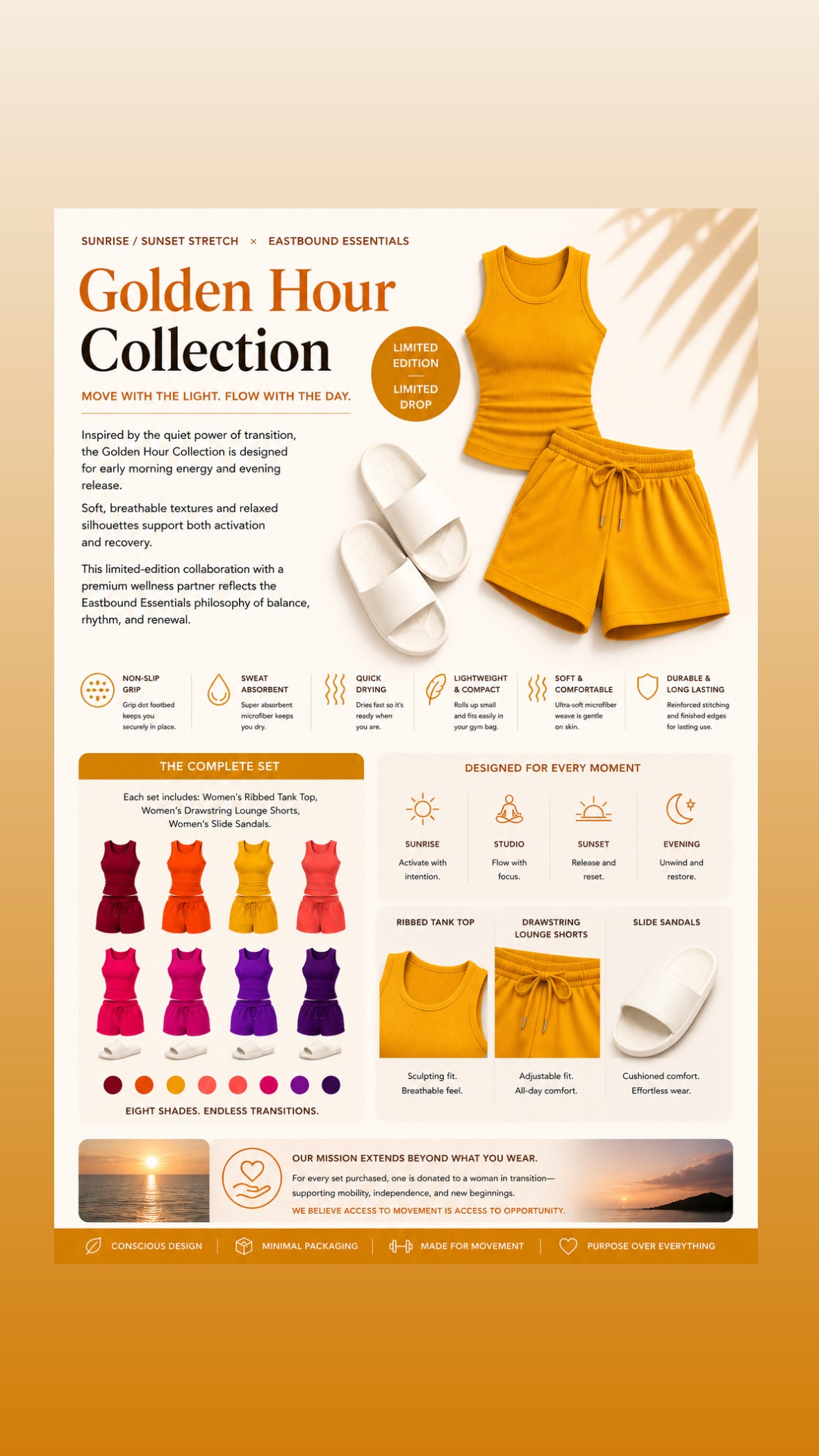 SUNRISE / SUNSET STRETCH — Golden Hour Collection by Eastbound Essentials